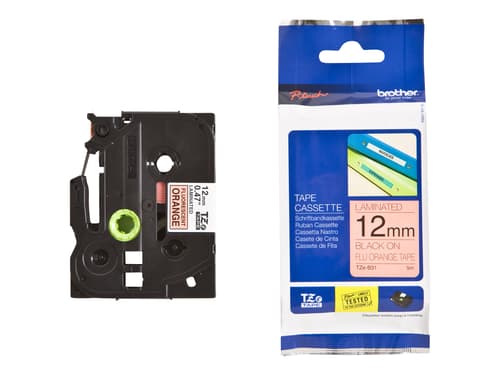 Brother Tape Tze-b31 12mm Black/neon Orange