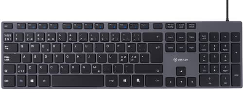 Voxicon Slim 285w Metal Langallinen Pohjoismaat Harmaa Näppäimistö