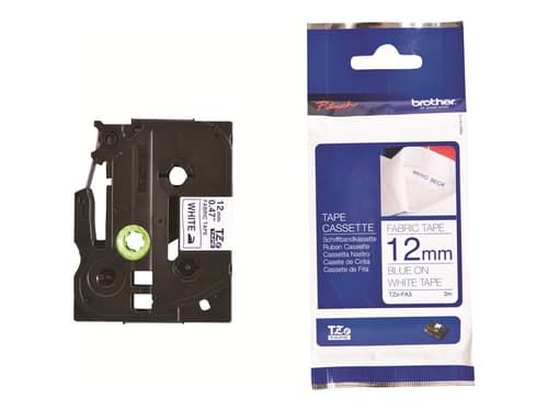 Brother Tape Tze-fa3 12mm Cloth White/blue