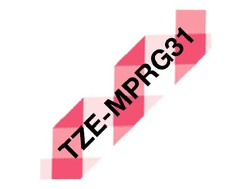 Brother Teippi 12mm Tze-mprg31 Musta/punaruutuinen