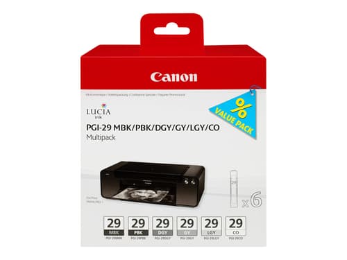 Canon Muste Monipakkaus Pgi-29 (mbk/pbk/dgy/gy/ Lgy)