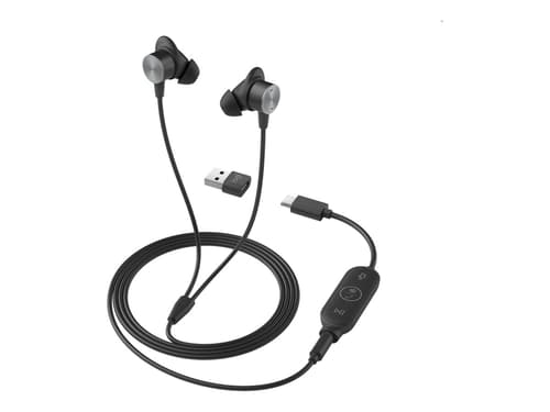 Logitech Zone Wired Earbuds Teams - Graphite - Usb Kuuloke + Mikrofoni 3,5 Mm Jakkiliitin Microsoft Teamsille Stereo Musta