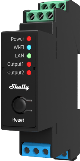 Shelly Pro 2pm Din Wifi 2-ch 25a Power Metering Black