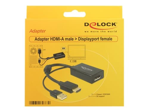 Delock Videomuunnin Hdmi, Usb Uros Displayport Naaras Musta
