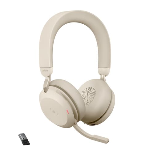 Jabra Evolve2 75 Link380a Ms Kuuloke + Mikrofoni Usb-a Bluetooth-sovittimen Kautta Optimoitu Uc:lle Stereo Beige