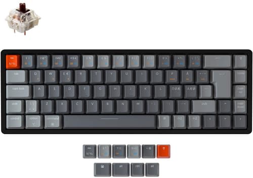 Keychron K6 Rgb Aluminium Brown Langallinen, Langaton, Usb-c Pohjoismaat Musta Näppäimistö