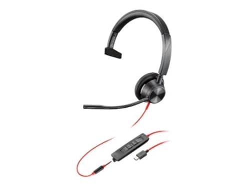 Poly Blackwire 3315 Kuuloke + Mikrofoni 3,5 Mm Jakkiliitin, Usb-c Microsoft Teamsille Mono Musta