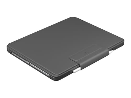 Logitech Slim Folio Pro 12.9" 3/4th Gen Langaton, Bluetooth Le Pohjoismaat Harmaa, Musta Näppäimistö- Ja Kalvokotelo