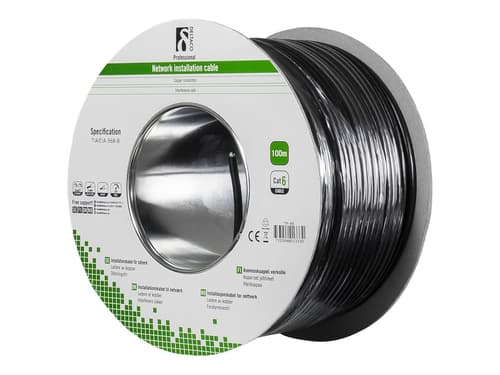 Deltaco Installation Cable Outdoor Cat 6 Suojaamaton Parikierre (utp) Musta 100m