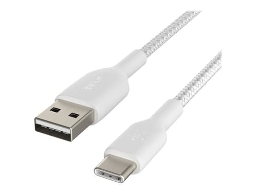 Belkin Usb-a To Usb-c Cable Braided 2m Valkoinen