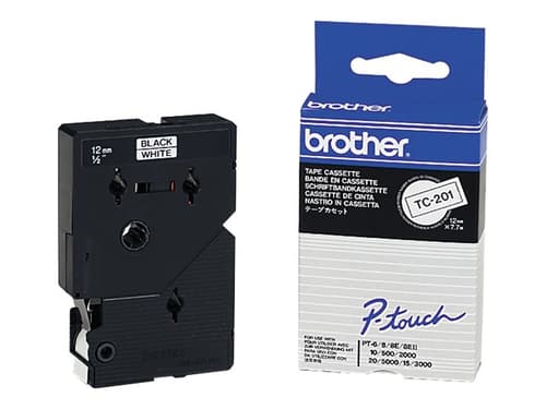 Brother Tape Tc-201 12mm Black/white