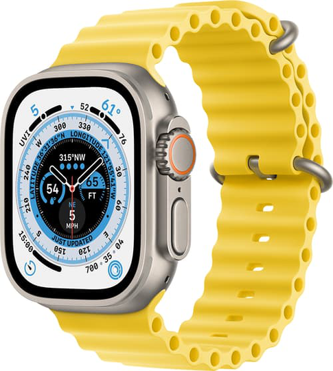 Apple Watch Ultra Gps + Cellular, 49mm Titanium Case With Yellow Ocean Band