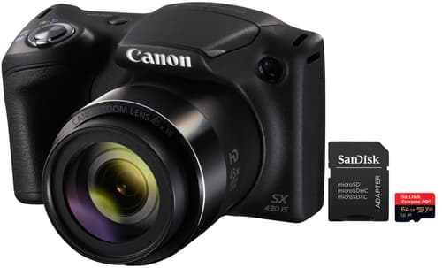 Canon Powershot Sx430 Is + 64gb Microsd A1 C10 V30 Uhs-i U3