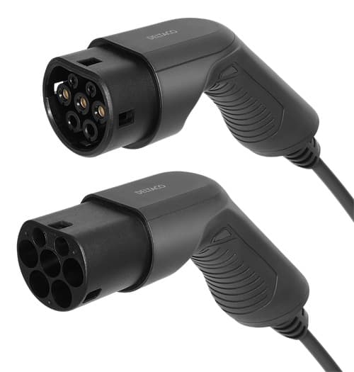 Deltaco E-charge, Cable Type 2 - Type 2, 1 Phase, 16a, 3m 3m Iec 62196 Type 2 Uros Iec 62196 Type 2 Naaras