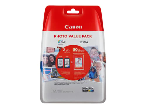 Canon Muste, Value Pack Pg545xl/cl546xl + 10x15 Cm Valokuvapaperi, 50 Arkkia
