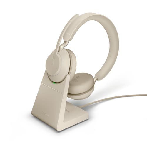 Jabra Evolve2 65 Ms With Stand Kuuloke + Mikrofoni Usb-a Bluetooth-sovittimen Kautta Stereo Beige
