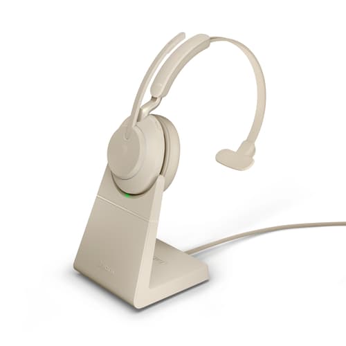 Jabra Evolve2 65 Uc With Stand Kuuloke + Mikrofoni Usb-a Bluetooth-sovittimen Kautta Mono Beige