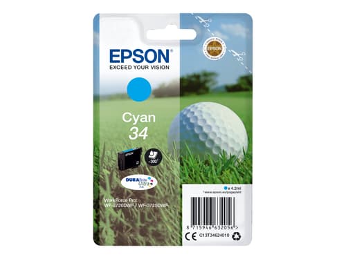 Epson Muste Syaani 4.2ml 34 - Wf-3720