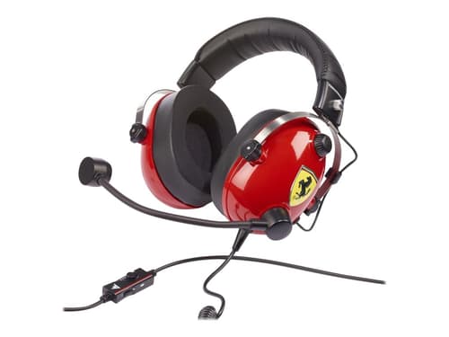 Thrustmaster T.racing Scuderia Ferrari Edi Ps4/xb1/pc Kuuloke + Mikrofoni 3,5 Mm Jakkiliitin Stereo Punainen
