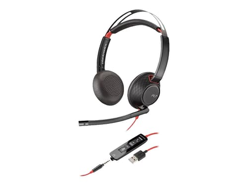 Poly 5220 Blackwire Usb Kuuloke + Mikrofoni 3,5 Mm Jakkiliitin, Usb-a Stereo Musta