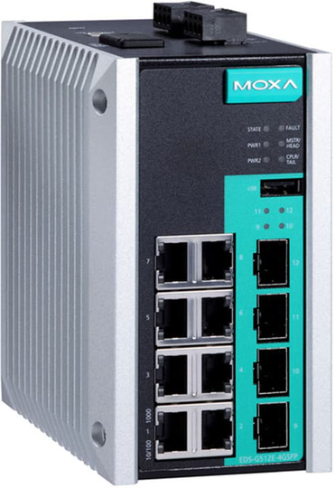 Moxa Eds-g512e-8poe-4gsfp-t 12port Switch 8xge Poe+ 4xge Sfp