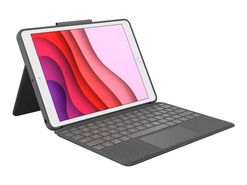 Logitech Combo Touch For Ipad 7/8/9th Gen Langallinen, Apple Smart Connector Pohjoismainen Harmaa Näppäimistö- Ja Kalvokotelo