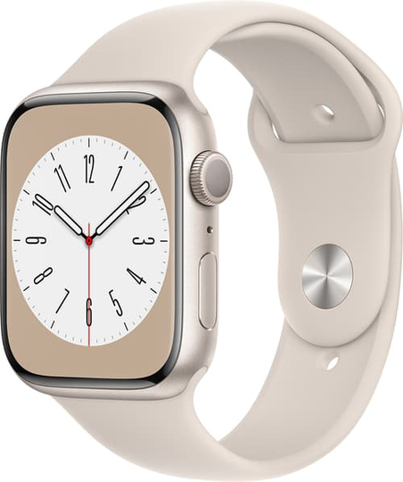 Apple Watch Series 8 Gps, 45mm Starlight Aluminium Case With Starlight Sport Band