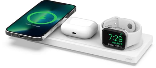 Belkin 3-in-1 Langaton Latausalusta Magsafe-toiminnolla Valkoinen