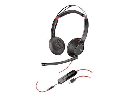 Poly 5220 Blackwire Usb C Kuuloke + Mikrofoni 3,5 Mm Jakkiliitin, Usb-c Stereo Musta