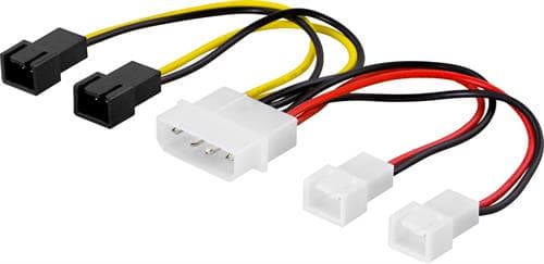Deltaco Fan Power Adapter 4-nastainen Sisäinen Virta Uros 3-nastainen Sisäinen Virta Uros