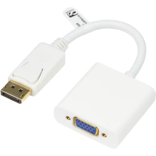 Deltaco Displayport - Vga Ha - Ho 0.2m White Valkoinen