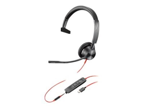 Poly Poly Blackwire 3315 Kuuloke + Mikrofoni 3,5 Mm Jakkiliitin, Usb-c Mono Musta