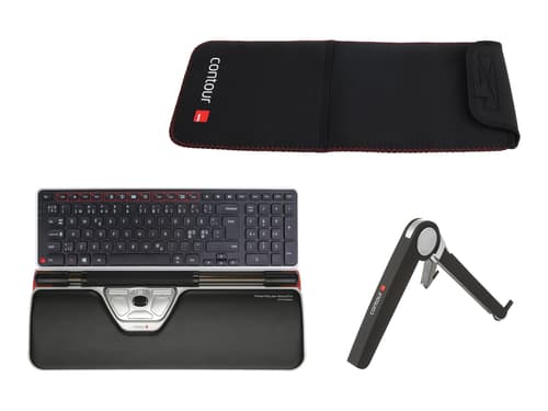 Contour Design Rollermouse Red Plus Wireless Travelkit Pohjoismaat Näppäimistö- Ja Tankohiirisarja