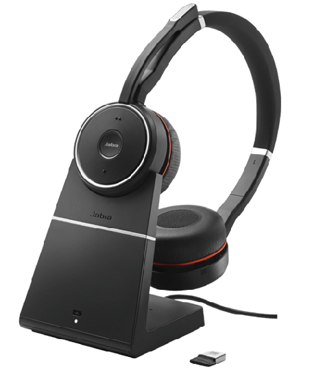 Jabra Evolve 75 Uc Sekä Latausasema Kuuloke + Mikrofoni Usb-a Bluetooth-sovittimen Kautta Stereo