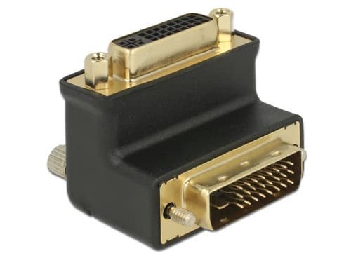 Delock 90 Angled Adapter 24+1 Male To 24+5 Female Black Dvi-d Dual Link Uros Dvi-d Dual Link Naaras