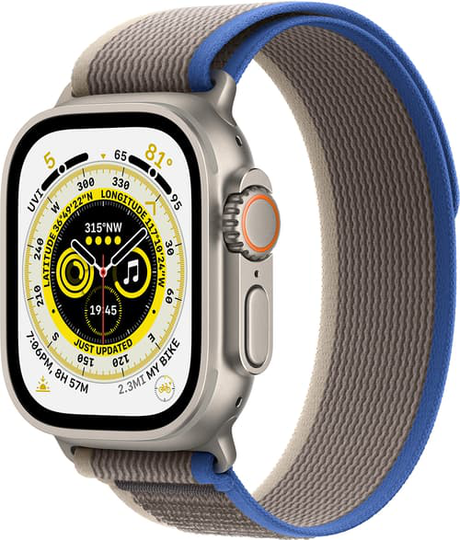 Apple Watch Ultra Gps + Cellular, 49mm Titanium Case With Blue/gray Trail Loop