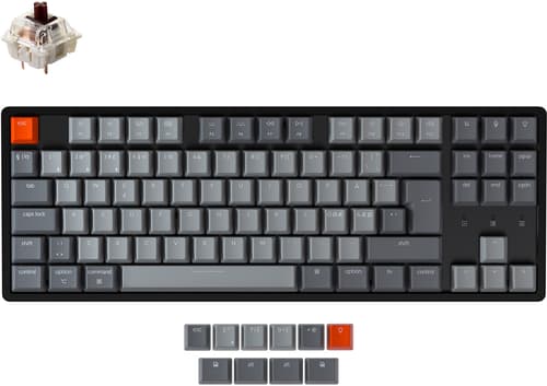 Keychron K8 Rgb Aluminium Brown Langallinen, Langaton, Bluetooth 5.1, Usb-c Pohjoismaat Harmaa, Musta Näppäimistö