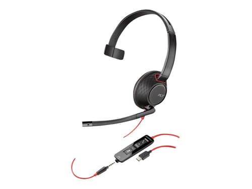 Poly 5210 Blackwire Usb C Kuuloke + Mikrofoni 3,5 Mm Jakkiliitin, Usb-c Mono Musta