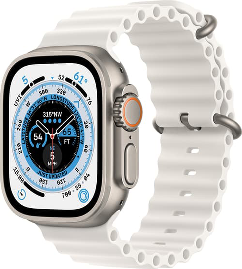 Apple Watch Ultra Gps + Cellular, 49mm Titanium Case With White Ocean Band