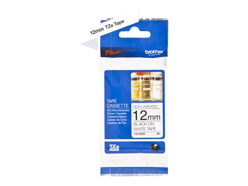 Brother Tape Tze-n231 12mm Black/white Non Laminated