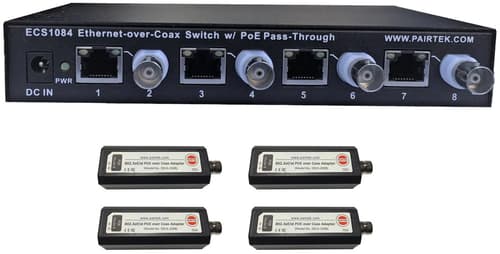 Direktronik 4-port Network Over Coax Switch + 4 Recievers