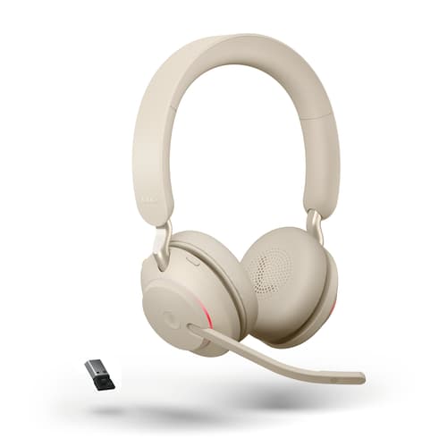 Jabra Evolve2 65 Uc Kuuloke + Mikrofoni Usb-a Bluetooth-sovittimen Kautta Stereo Beige