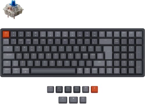 Keychron K4 Rgb Aluminium Blue (version 2) Langallinen, Langaton, Bluetooth 5.1, Usb-c Pohjoismaat Harmaa, Musta Näppäimistö