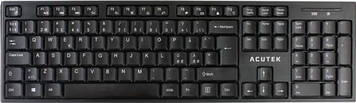 Acutek Acutek Wireless Slim Keyboard Langaton Pohjoismaat Musta Näppäimistö