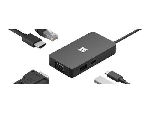 Microsoft Travel Hub Black Usb-c Minitelakointiasema