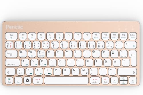 Penclic Mini Keyboard Kb3 Pro Langaton, Bluetooth Ruotsalainen/suomalainen Kulta Näppäimistö