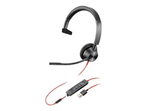 Poly Blackwire 3315 Kuuloke + Mikrofoni 3,5 Mm Jakkiliitin, Usb-a Mono Musta