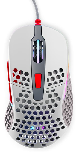 Xtrfy M4 Rgb Gaming Mouse Retro Langallinen 16,000dpi Hiiri Harmaa, Punainen, Valkoinen