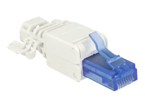 Delock Rj45 Plug Cat6a Utp Toolfree White
