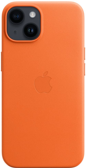 Apple Leather Case With Magsafe Iphone 14 Oranssi
